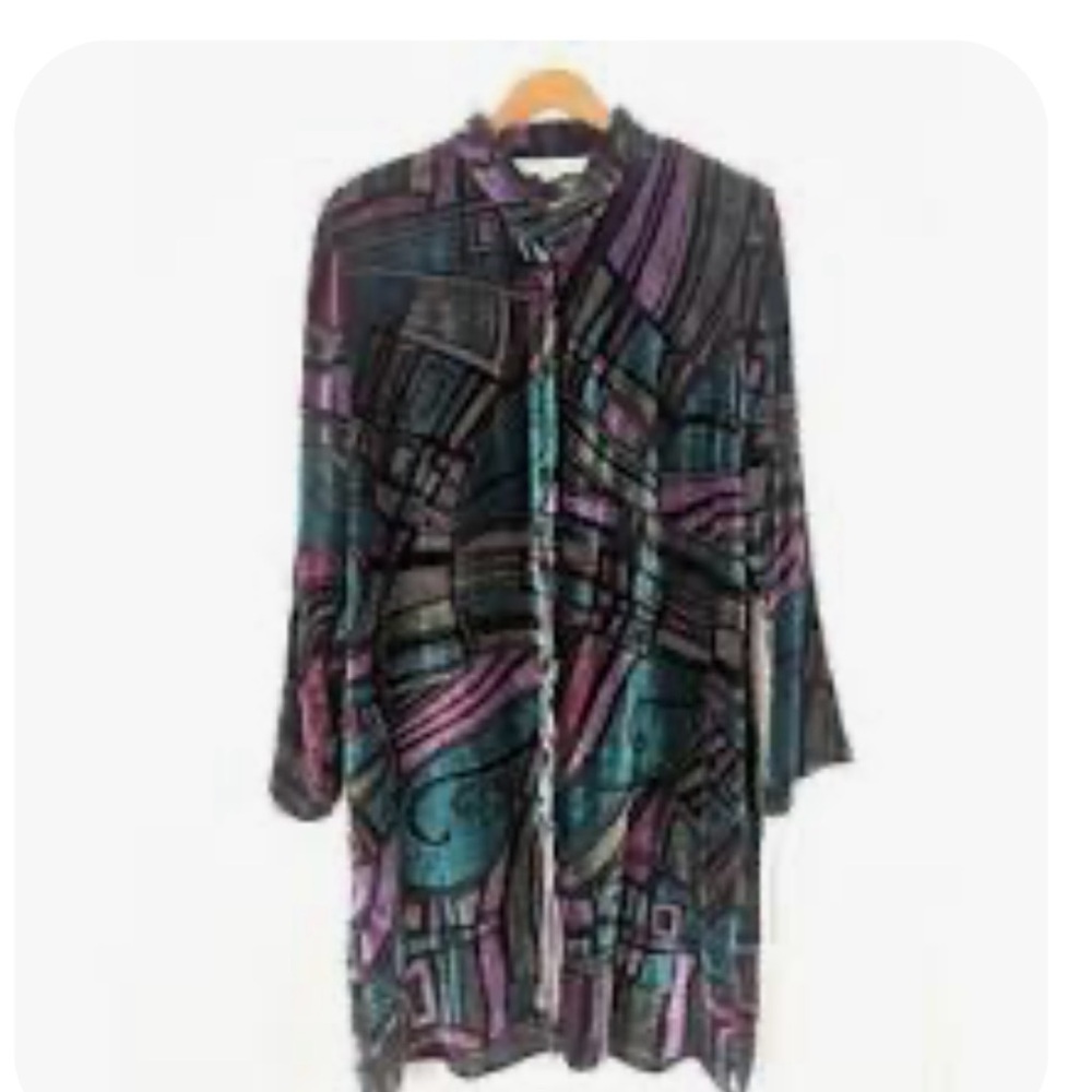 Caroline Rose Velvet Silk Blend Abstract Patterned Midi Dress